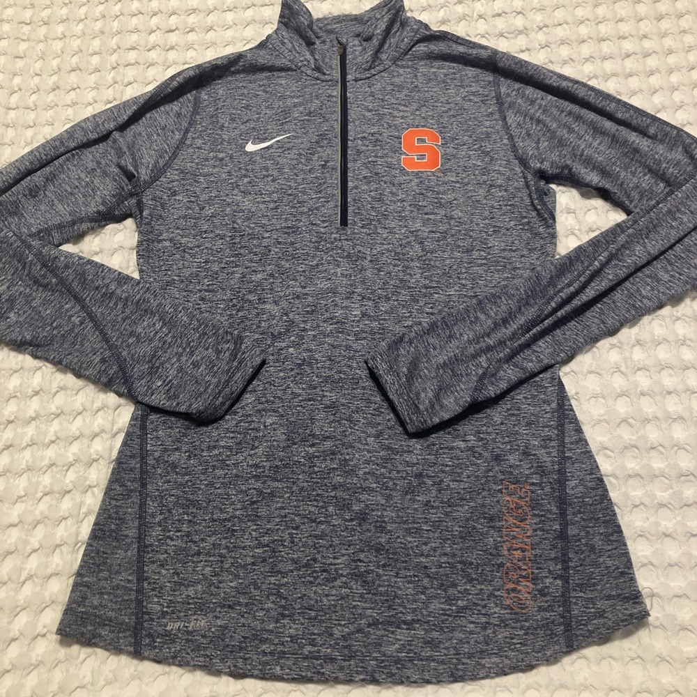 Syracuse University Women's Nike Dri-Fit Element 1/4‎ Zip Top Navy Heathered Sm - Picture 3 of 8